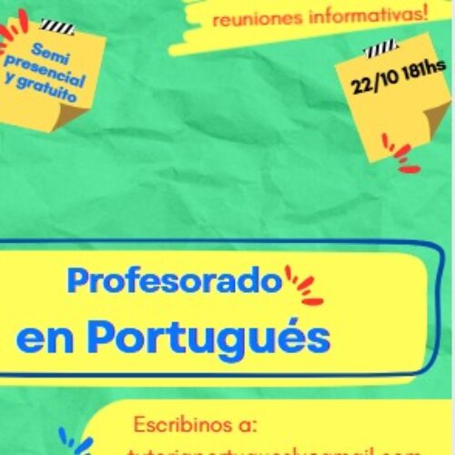 NUEVA REUNIÓN INFORMATIVA – PROFESORADO DE PORTUGUÉS