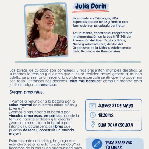 CHARLA PARA FAMILIAS – COOPERADORA